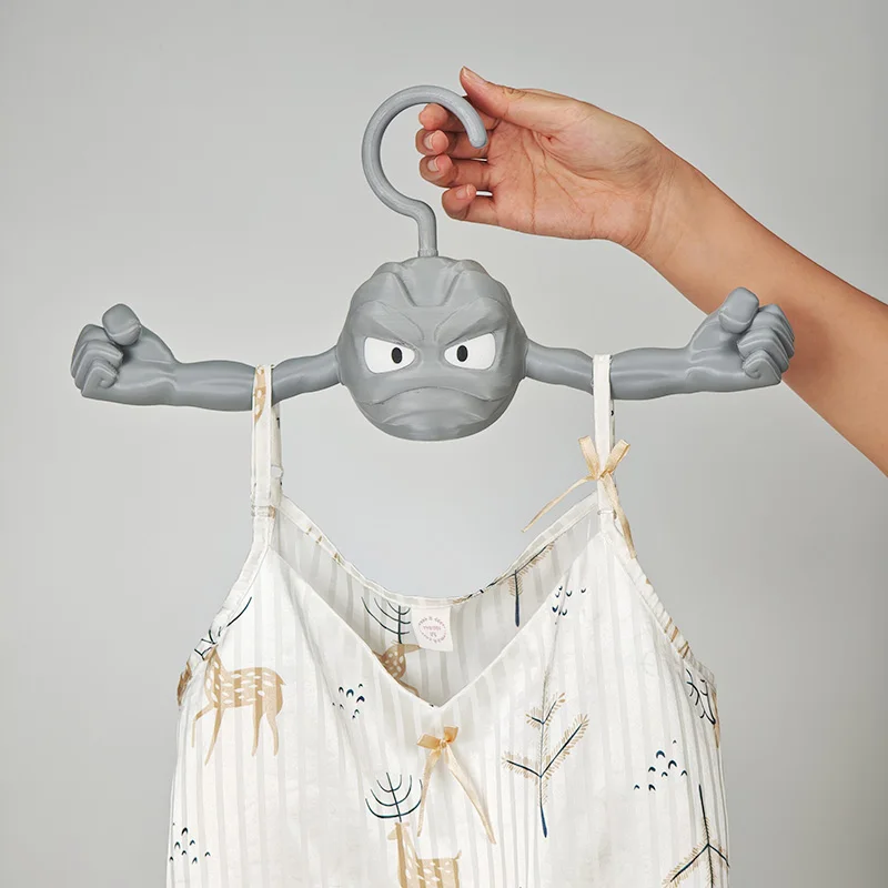 Anime Pokemon Creative Hanger Funny 3D Printing Cartoon Geodude Action Figure Antislip Hangers Drying Rack Toys for Childre Gift view 4