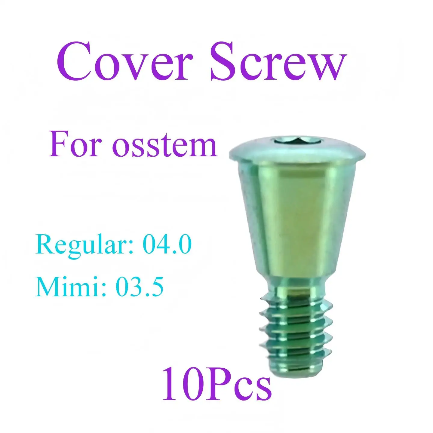 10Pcs Dental Implant Cover Screw Compatible With Osstem Mini Regular Titanium 1.2 Hex Closure Cap Two Stage Surgery Restorations