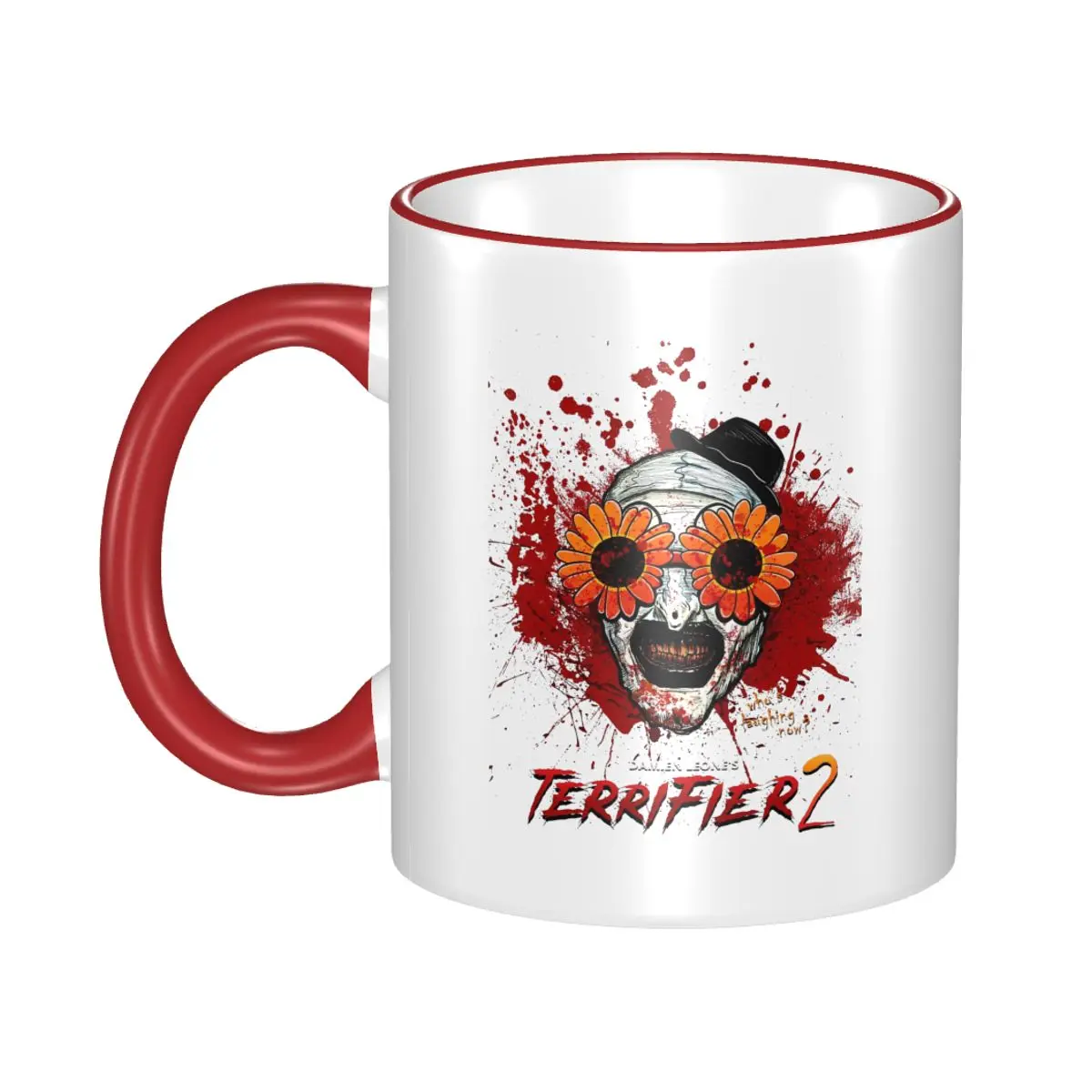 Funny Terrifier 2 Art The Clown Sunflower Sunglasses Coffee Cup Room Horror Movie Mugs