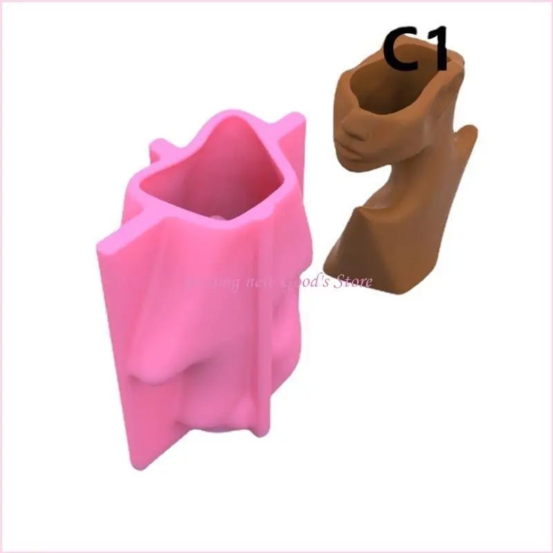 57QA العصارة زهرة وعاء الاسمنت قالب شمعة حامل قالب الصب قالب الوجه مجردة #4