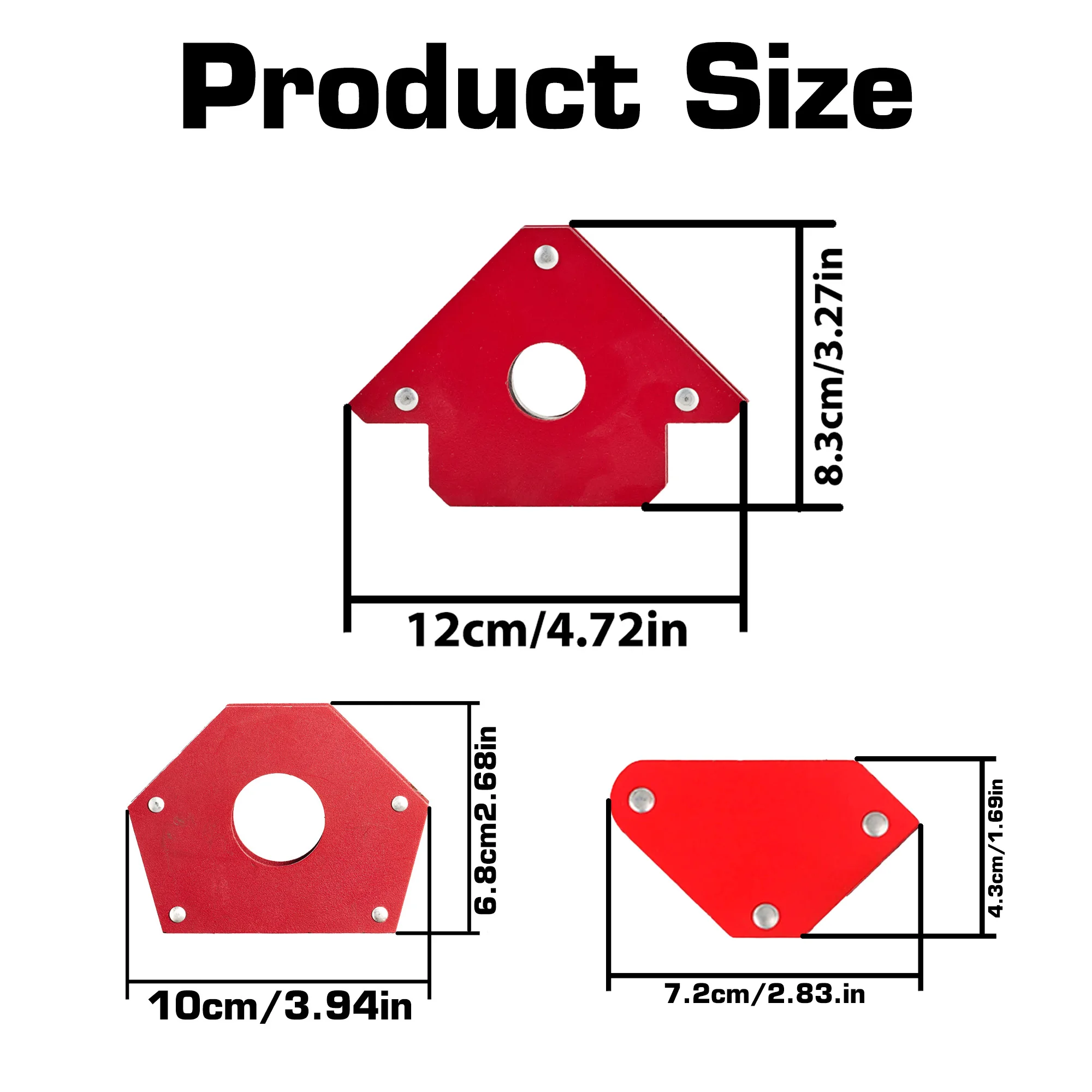 6 Pcs 45 ° /90 ° /135 ° Three Angles, Includes an Octagonal Positioner, Industrial Steel, Red Paint for Rust Protection, Sturdy and Durable, Firmly Holds Various Metal Workpieces. view 2