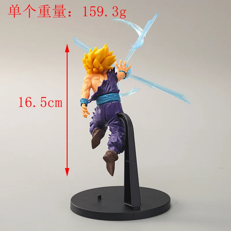 16cm Anime Dragon Ball Z Son Gohan VS Cell Battle Damage Kamehameha Super Saiyan 2 Action Figure PVC Model Doll Kids Toys Gifts