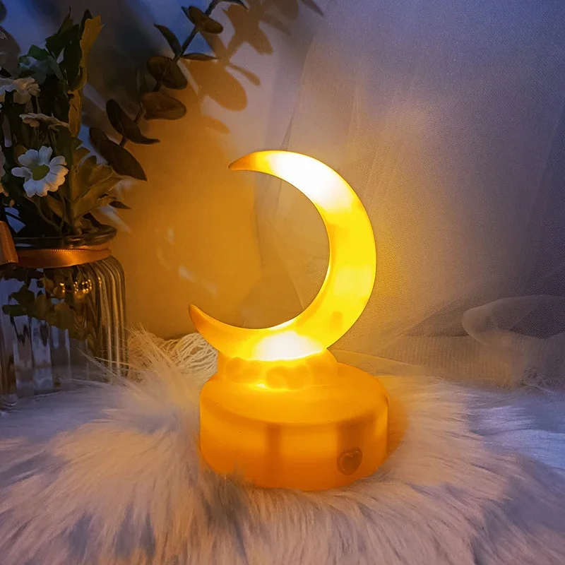 Moon Night Light Bedroom Desk Lamps Decorative Moon Lights DIY Luminous Toy Children Baby Room Bedside Atmosphere Light