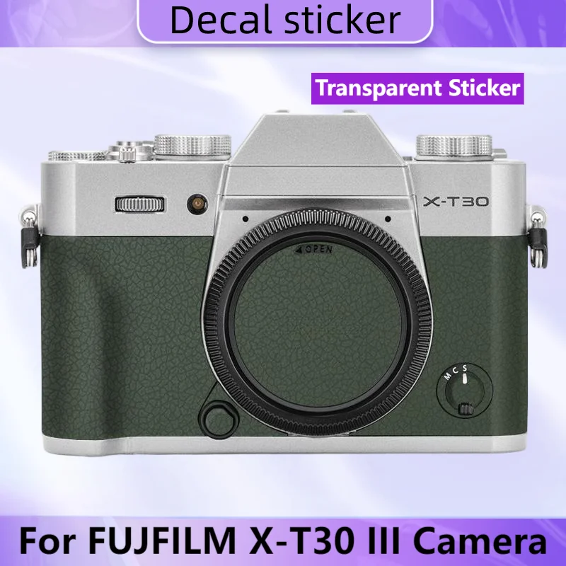 Para cámara Fujifilm X-T30 III pegatina transparente XT30 III piel de cámara transparente para cámara Fuji XT30III cubierta envolvente