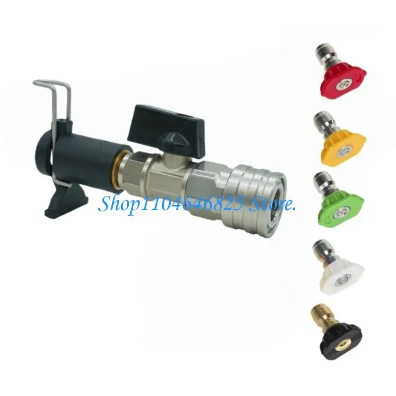 5 Piece Nozzle Set With Stainless Steel Quick Connector And On Off Valves Wash Accessories For Pressure Washers