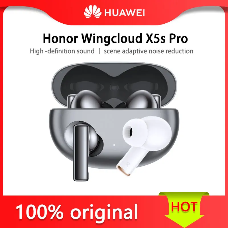 

Honor Wingcloud X5s Pro Bluetooth 5.3 Hi-Res high-definition sound quality, scene-based adaptive noise reduction, and 40 hours o