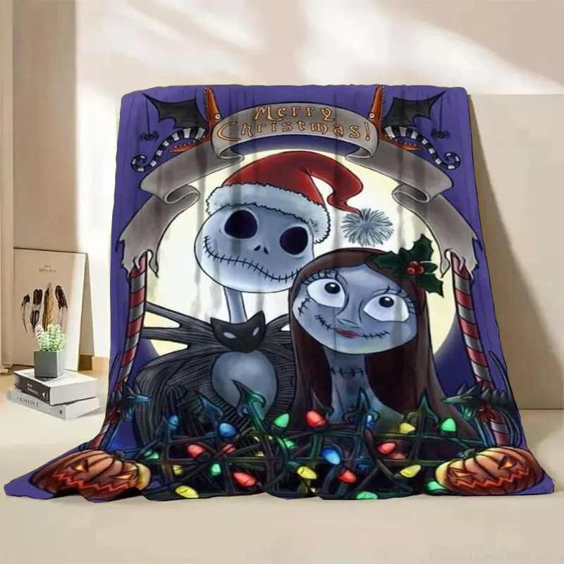 

Hot The Nightmare Before Christmas Flannel Cozy Blanket Thickened Cover Soft Warm Family Sofa Bedroom Office Nap Blanket