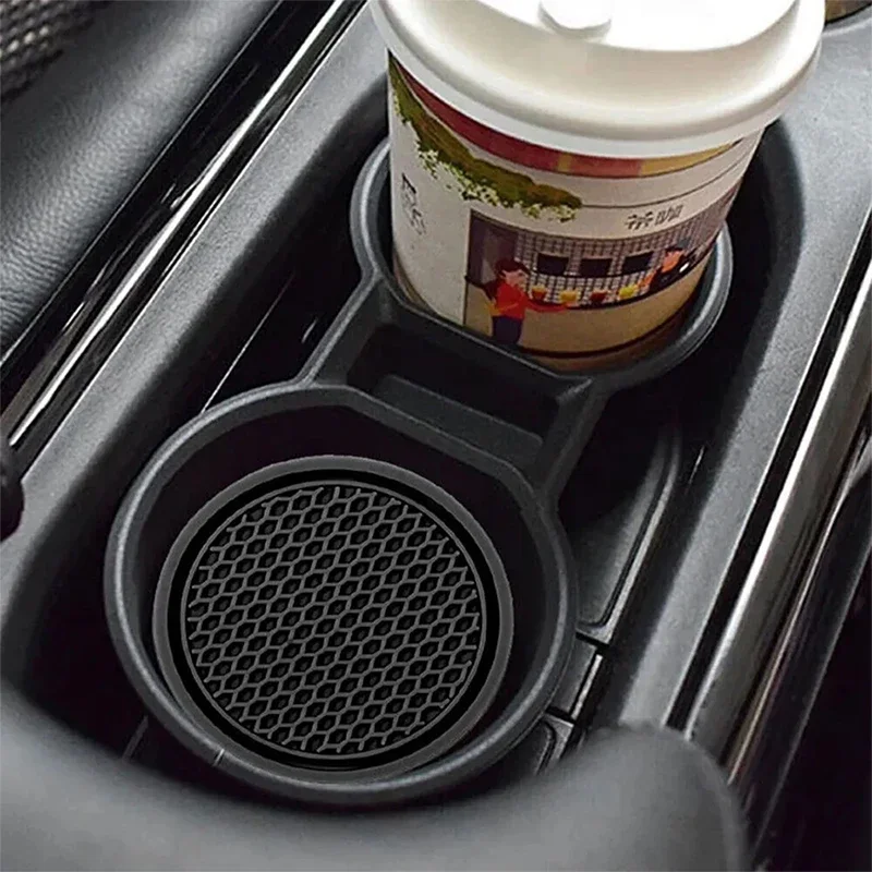 2Pcs Car Cup Coasters 7cm Universal Anti-Slip Cup Holder Mat Soft PVC Waterproof Auto Bottle Holder Insert Pads