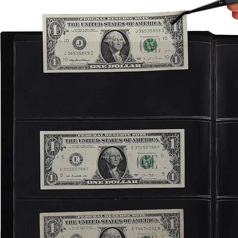 10-Page Paper Money Collection Album Thirty Pocket Banknote Collector Protective Invoice Bag Currency Storage