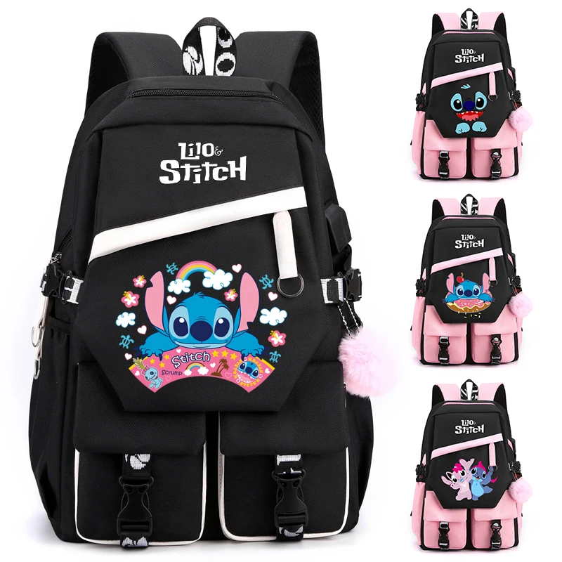 

Cartoon Lilo Stitch Backpack Teenager Student Rucksack Girl Boy Children Knapsack Women Cute Bag Travel Anime Rucksack Mochila