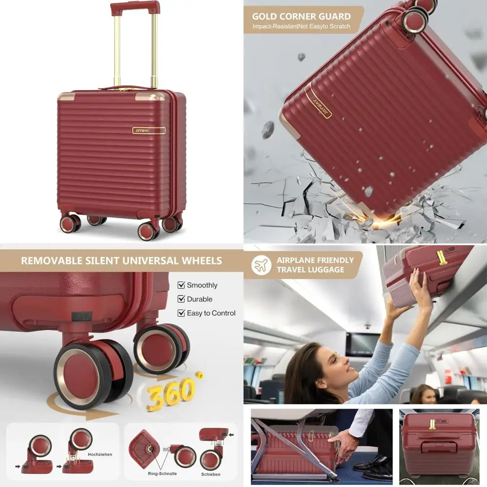

Airline Approved 18 Inch Hard Shell Carry-On Luggage with TSA Lock and Spinner Wheels for Travel