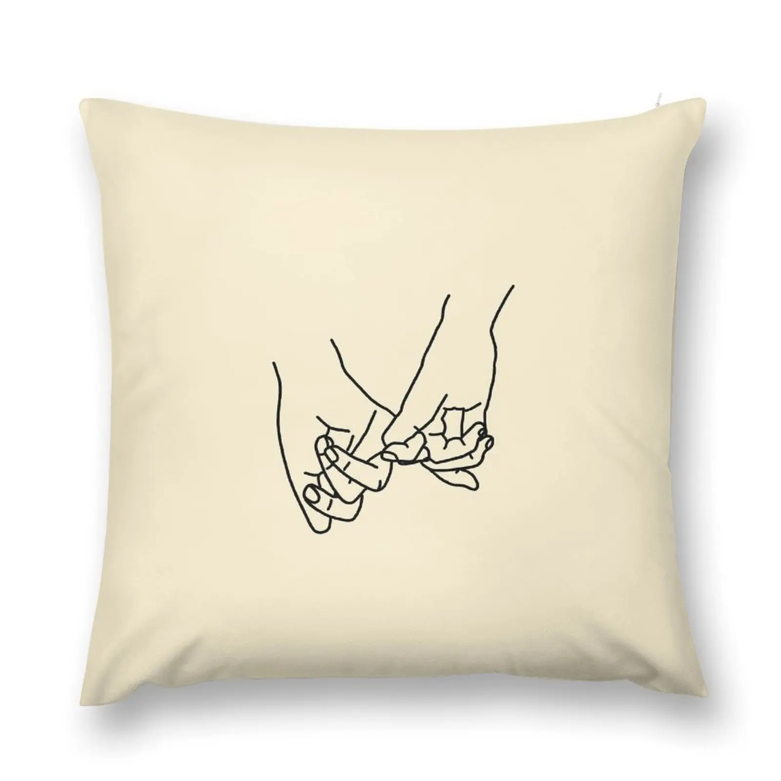 Minimalist Pinky Swear Ghost Throw Pillow New year Pillowcase pillow