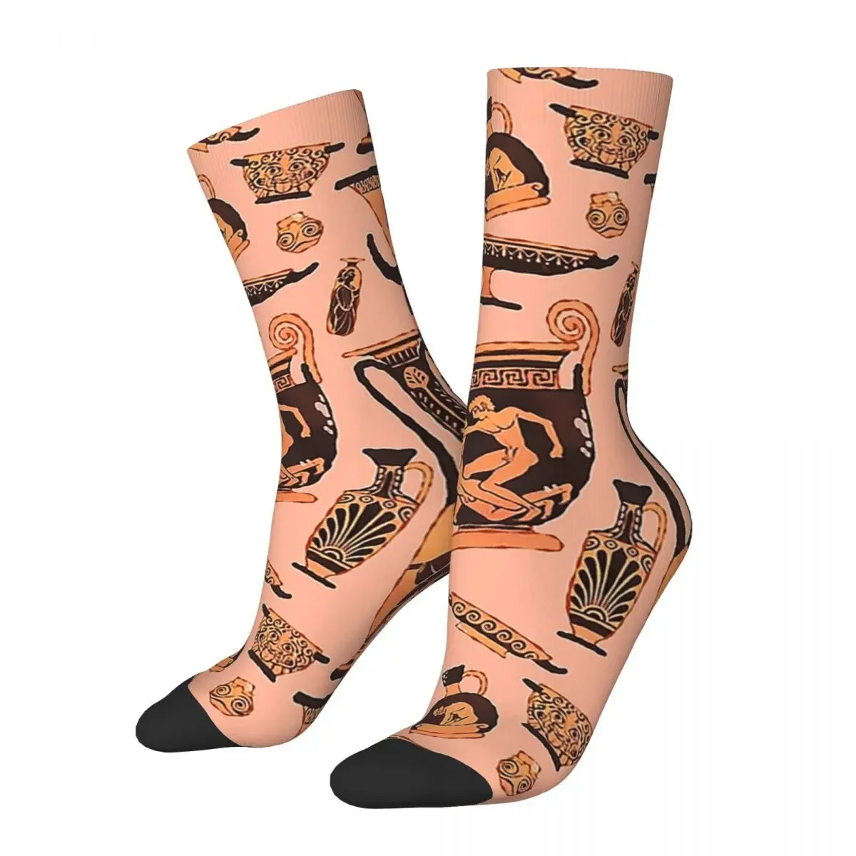 Ancient Greek Pottery Socks Harajuku High Quality Stockings All Season Long Socks Accessories for Unisex Gifts