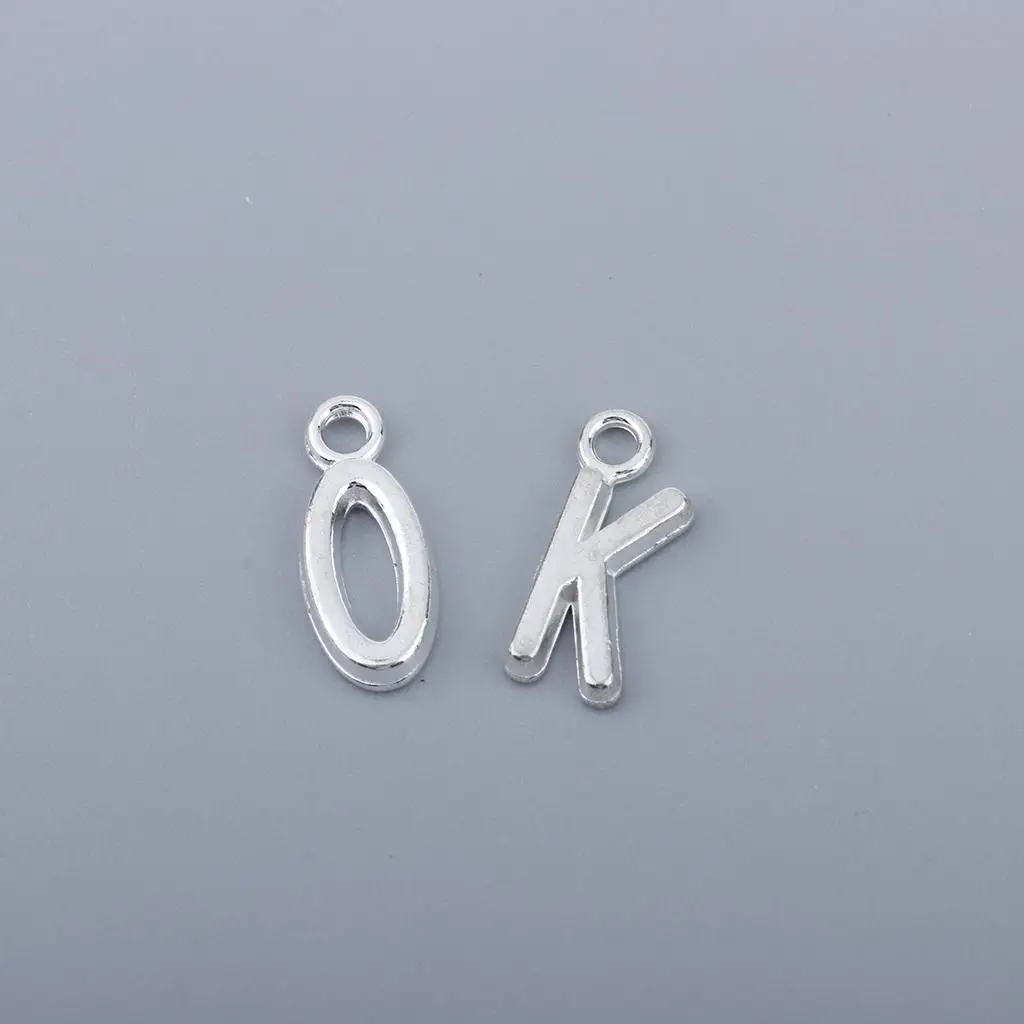 2x 26 PCS Alloy Metal Letter Charms Alloy Alphabet A-Z Charms Assorted