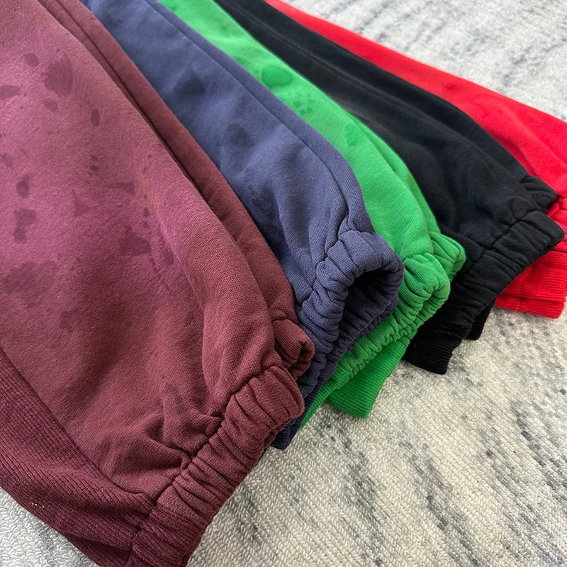 Red Black Green Blue Vintage Washed Old Worn Out RRR123 Sweatpants Men Women 1:1 Tags Jogger Drawstring Pants Oversized Trousers