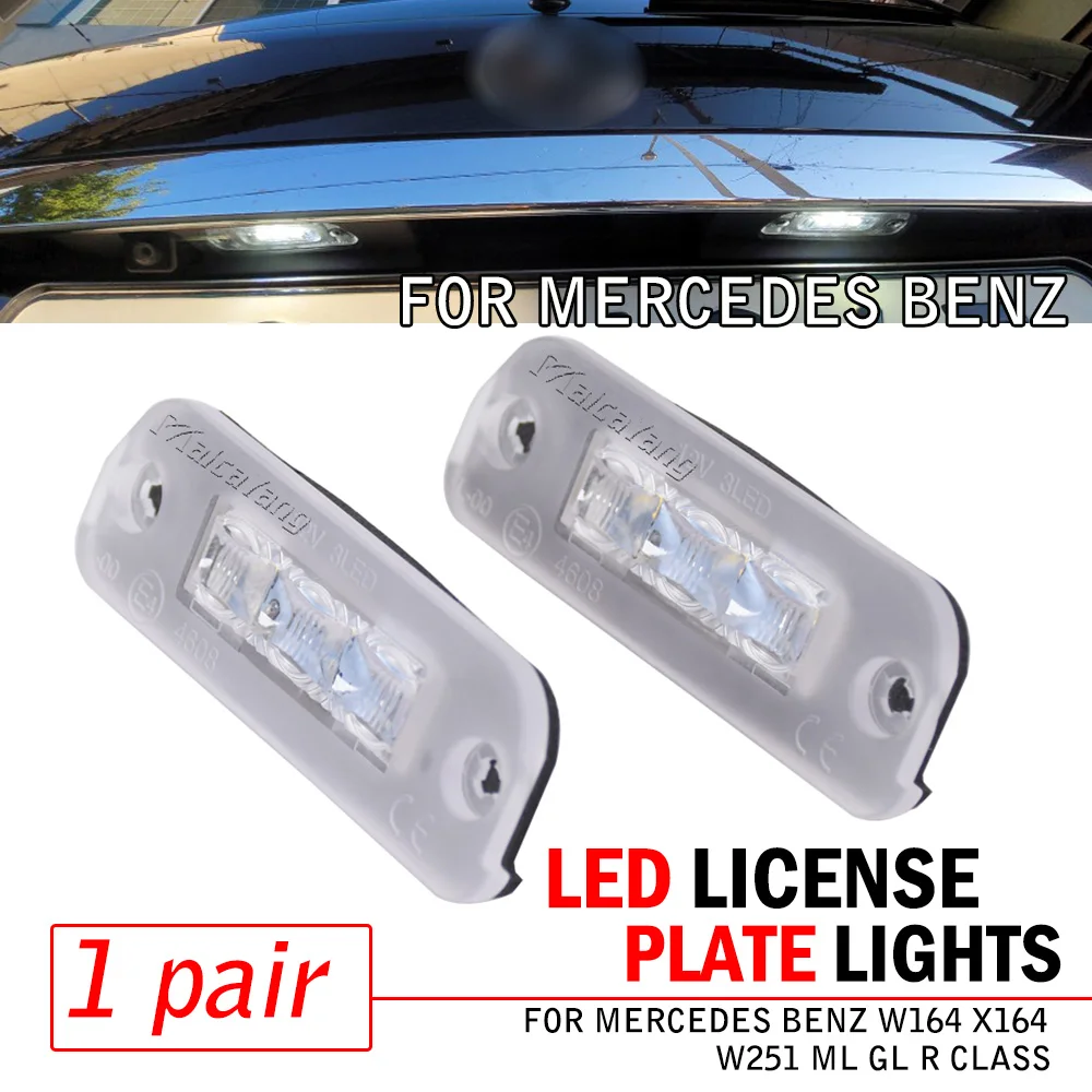 2Pcs Canbus Error Free Led Number Plate Light Bulb For Mercedes Benz W164 X164 W251 ML GL R Class License Plate Lamp 6000K