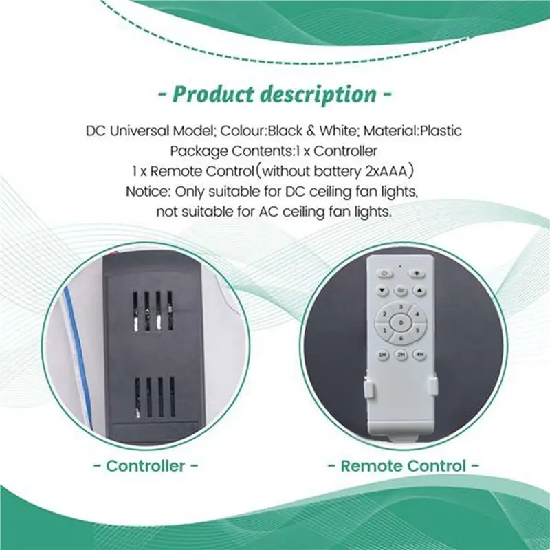 【ONCE IN A YEAR DEAL】4X Universal Ceiling Fan Remote Control Kit Low Voltage 50W Dc Fan Light Driver Controller 6-Speed & Timing