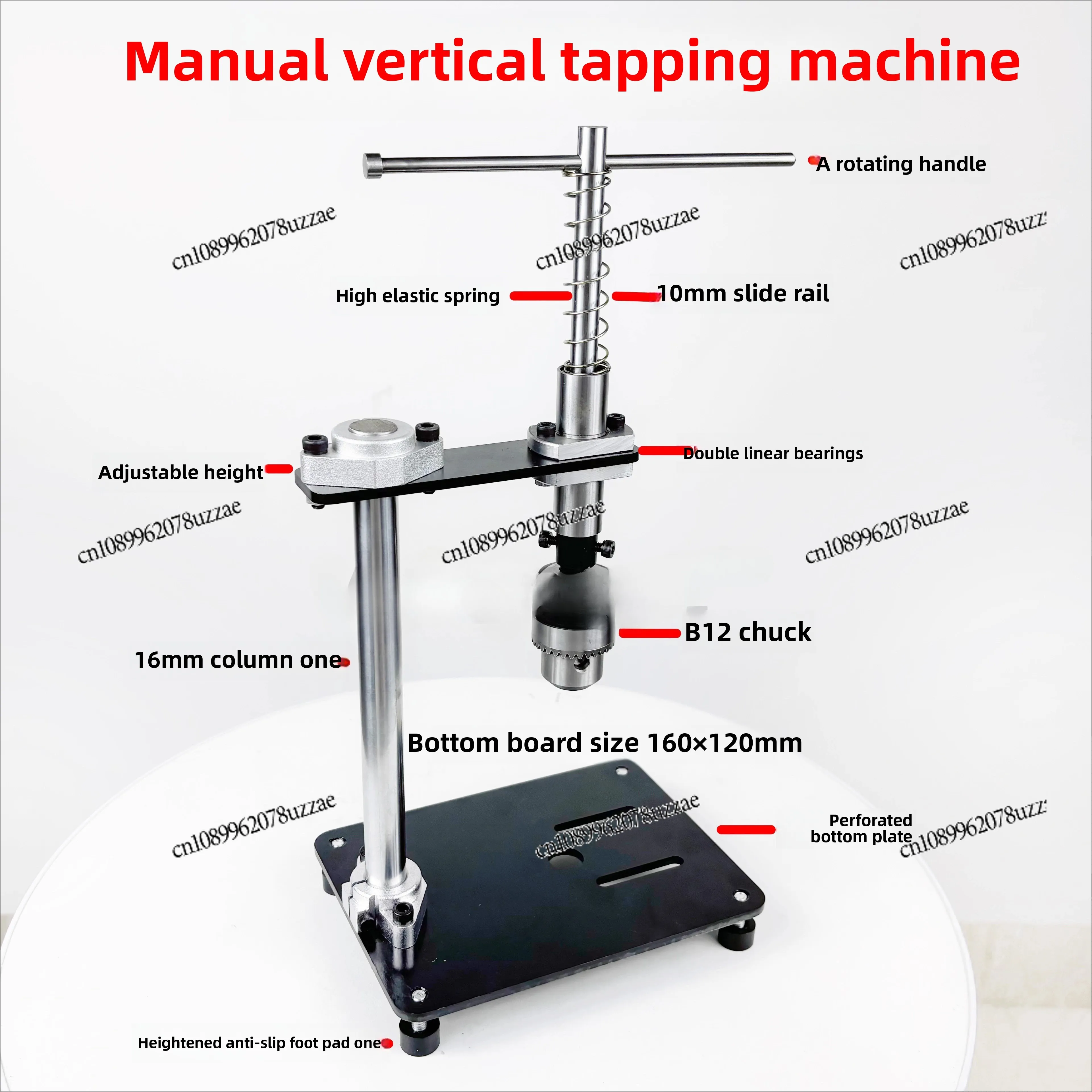 Manual Vertical Tapping Machine Tapping Extended Ratchet Rocking Probe Arm Small Hand-held Adjustable Tap Wrench Bench Winch
