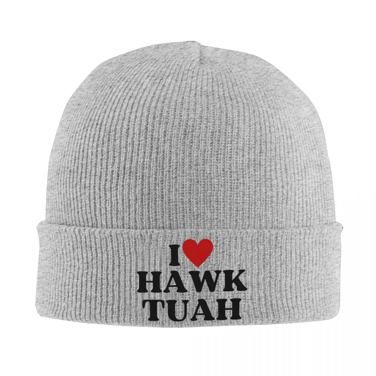 I Love Hawk Tuah Knitted Caps Women's Men's Beanie Winter Hats Funny Meme Warm Cap