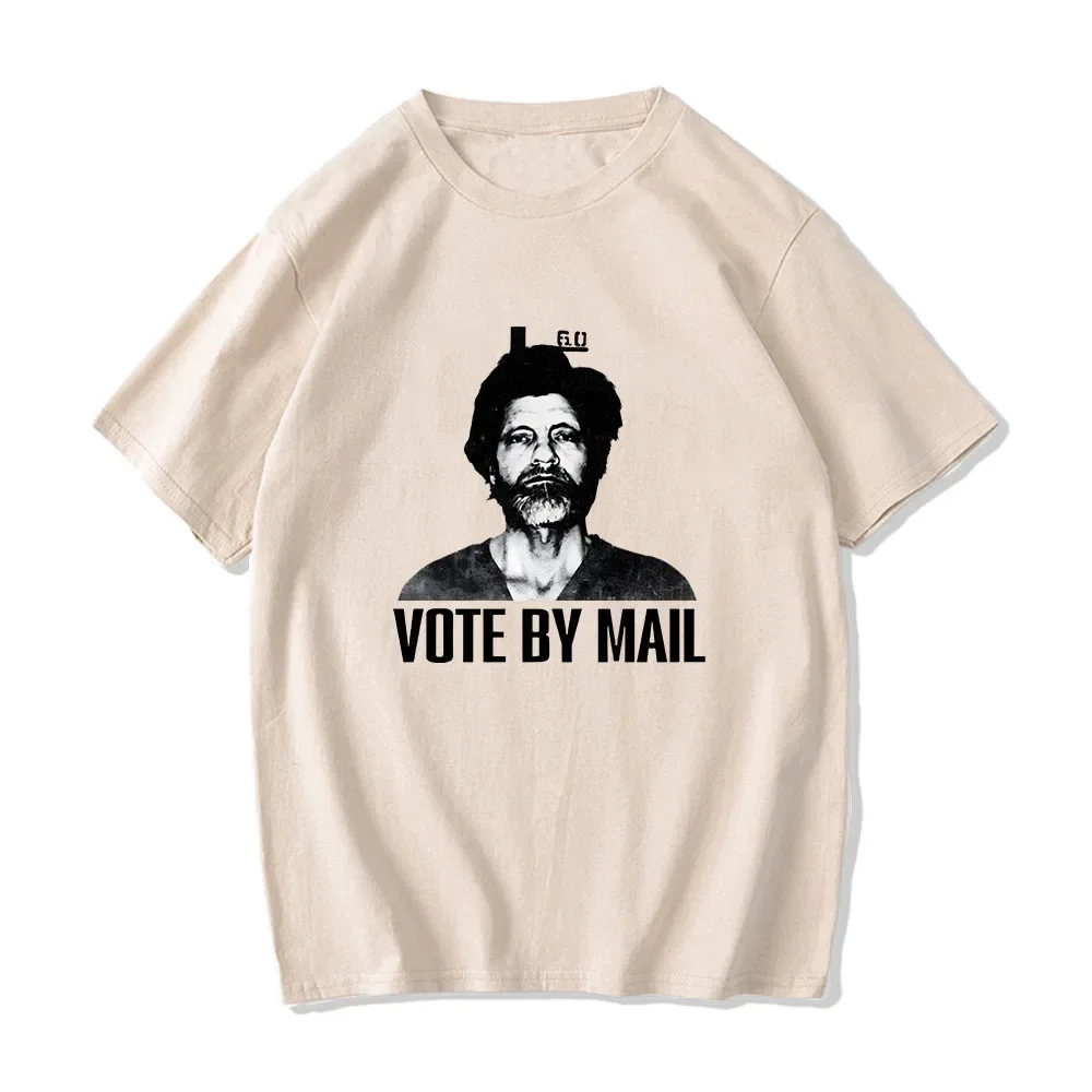 

Футболка мужская Vote By Mail, тедзинский хлопковый топ с коротким рукавом, Повседневная летняя мультяшная графическая одежда, футболки с принтом