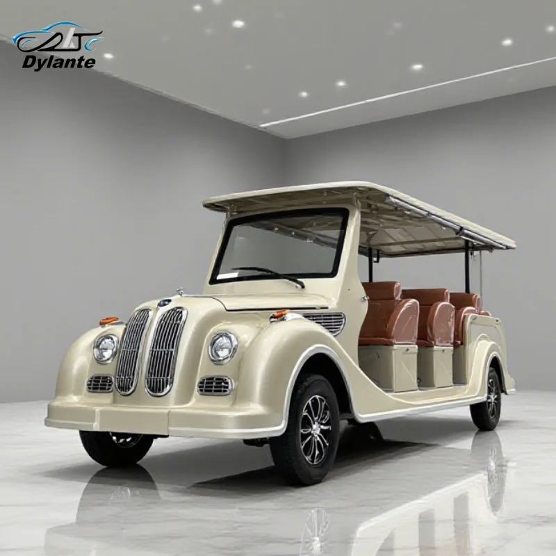 Best Retro Design 4 Wheels 5 8 11 14 Seats New Energy Electric Vintage Sightseeing Antique Car Scenic Spot Electric Vintage Car