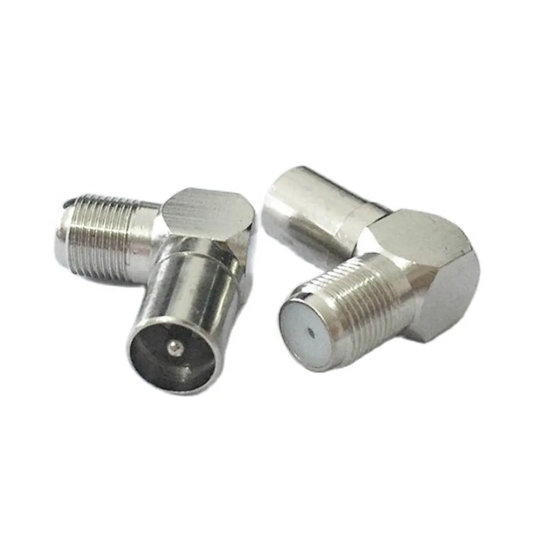 5pcs Copper Imperial F Female to 9.5 CATV Male Right Angle Adapter TV Antenna Connector