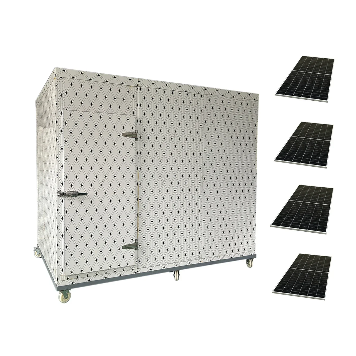 3*3*2.5m Mobile Solar Powered Cold Storage Rooms with Wheel 550w 36V Solar Panels Custom Container Cold Room