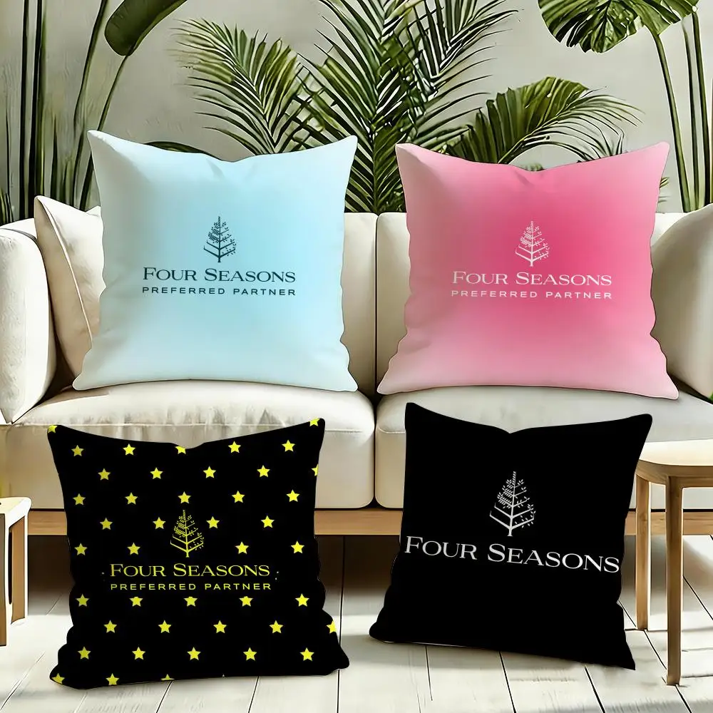 Four Seasons Hotel Cushion Cover Reversible Plush Pillow Cover Soft Fluffy  Home Decor for Sofa Bedroom