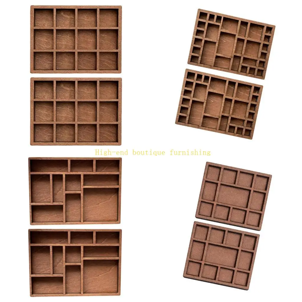 L9NB Simple Wooden Organizers Display Case For Crystals And Valuable Stone Display