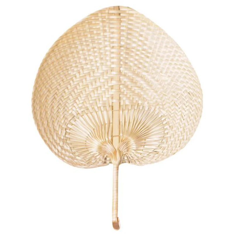 12Pcs Pure Handmade DIY Heart Shaped Bamboo Woven Fan Summer Cooling Fan Chinese Style Hand Fan Hand Fans Wedding Items-AT35