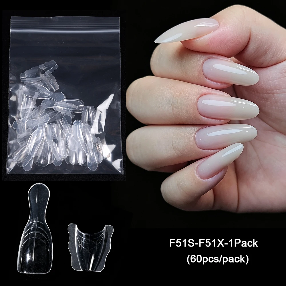 SWEET TREND-60 Stück Dual-Nagelformen in 15 Größen – Dual-Formen Oval/Lange Sargform Ober-/Unterseite Nagelformen Maniküre-Verlängerungswerkzeug – Detail 7