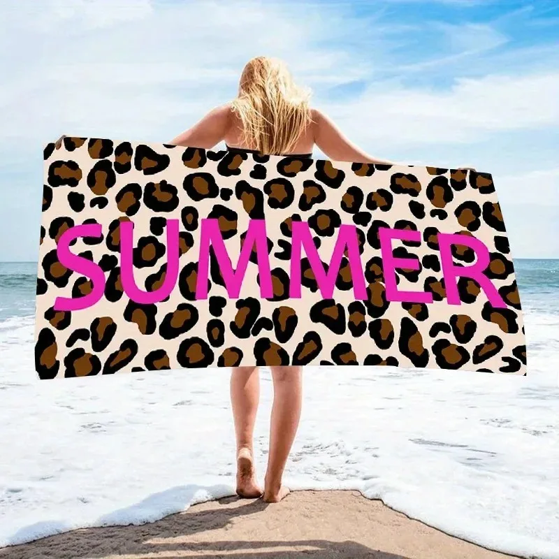 Minimalist Themed Beach Towel, Quick-drying Towel, Windproof And Sunproof, Suitable For Beach, Camping, Swimming Pool, And Gym