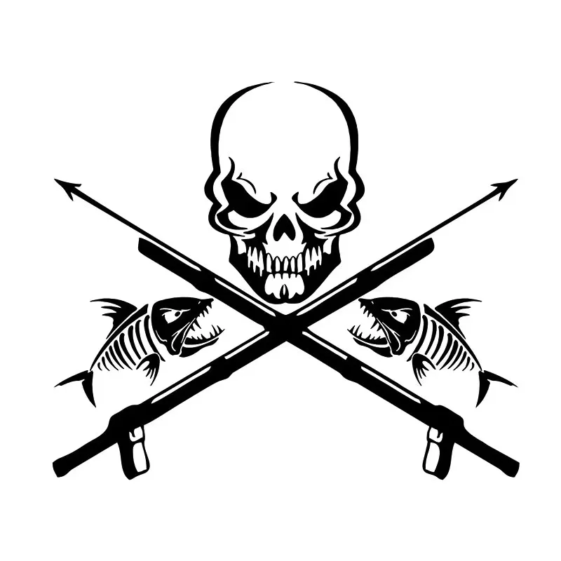 20 * 17CM fishbone skeleton fishing design, car windows, bumpers, motorcycle cool accessories, decorative vinyl stickers