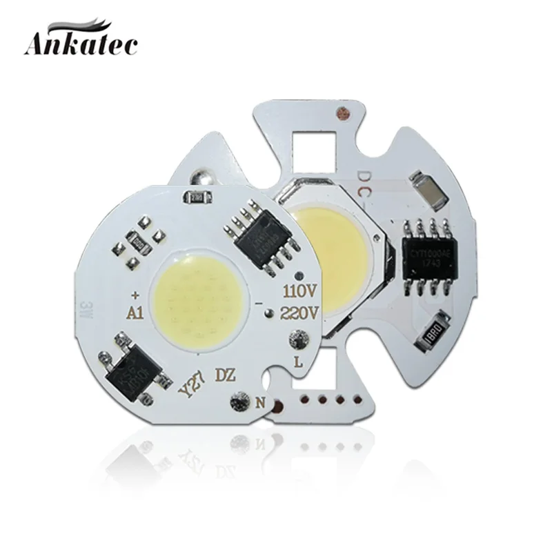 5 sztuk czip LED COB lampa 3W 5W 7W 10W 12W AC110V 220V wejście inteligentny IC dla DIY reflektor LED kryty downlight spotlight