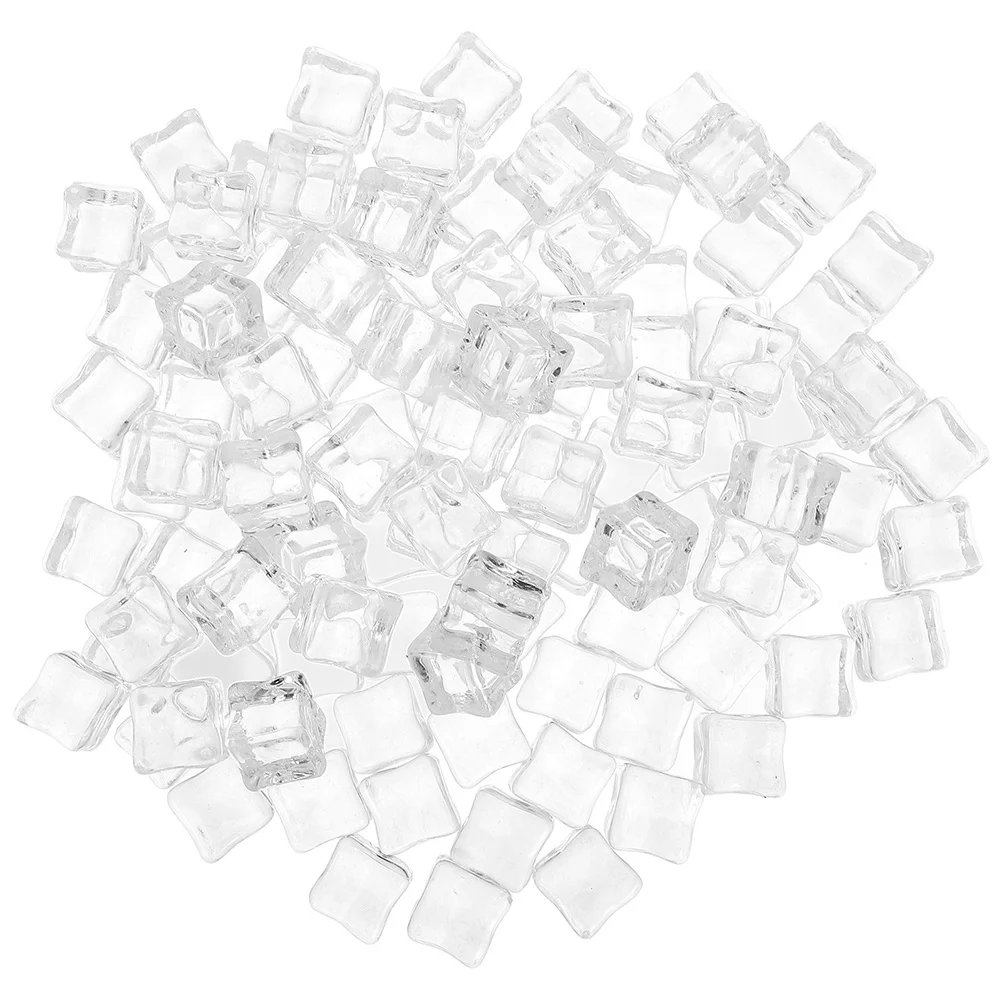 120 قطعة مكعبات ثلج من الأكريليك الشفاف غير قابلة للاذوبان وقابلة لإعادة الاستخدام لحشو المزهرية مبعثر طاولة الحفلات 18 مللي متر #6