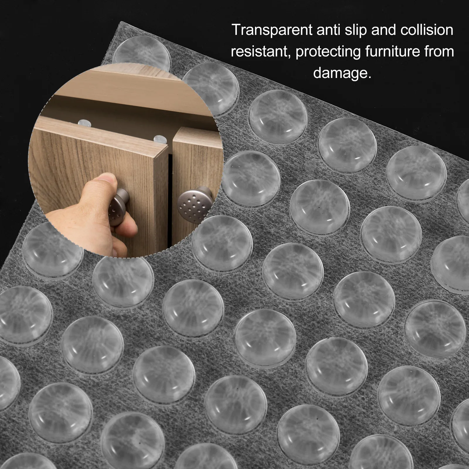 100Pcs Clear Bump Dots Adhesive Furniture Bumper Pads Self-Adhesive Tiny Silicone Bumpers Anti-Collision Pads for Visually