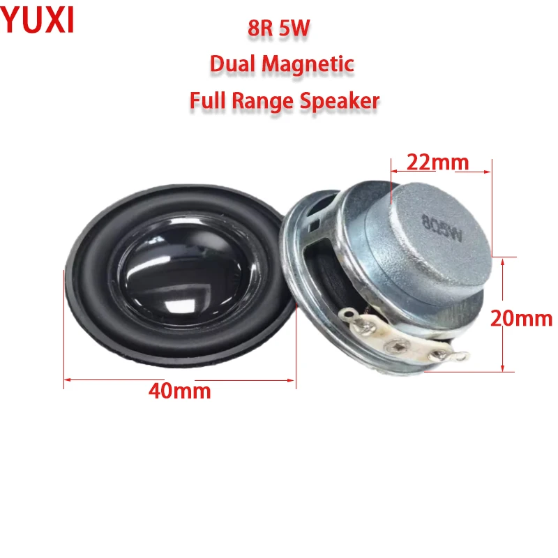 YUXI 1PC Minialtavoz De Audio Para Cine En Casa For 40MM 4/8Ohm 5W De Frecuencia Completa Magnético Dual Para Altavoz Bluetooth