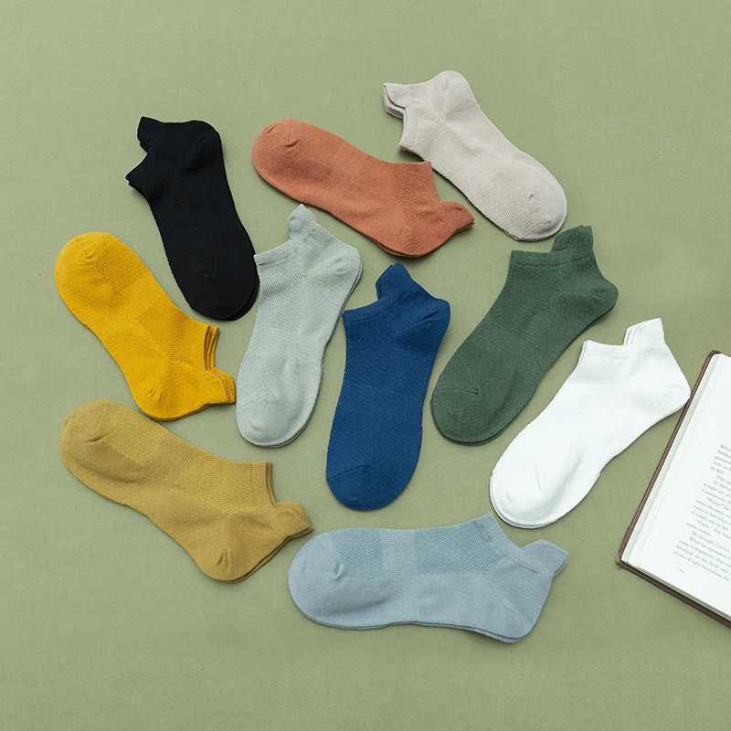 5 Pairs/set Women Cotton Socks New Style Soft Breathable Solid Colorful Simple Fashion Short Ankle Street Unisex Crew Sock