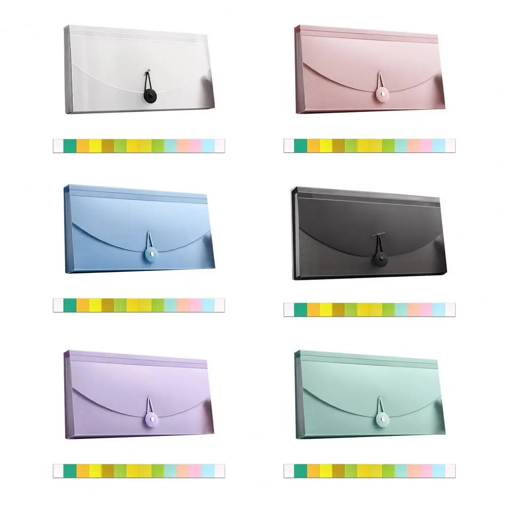 Receipt Organizer Waterproof Cash Receipt Holder Expanding File Folder Button Design Receipt Wallet Business Coupons Storage Bag