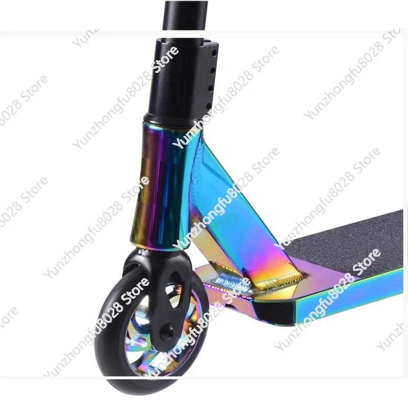 Rainbow Color Stunt  Pro Kick Scooter and Barrel Freestyle Pro Scooter Wheels 110mm