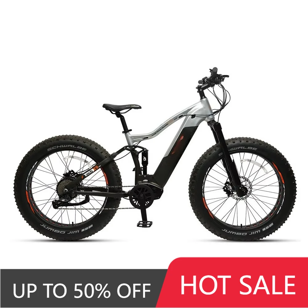 

JYF TXED 26 inch wide tire mountain electric bicycle 750W motor 48V 14.5Ah battery 9 speed hydraulic brake wide tire electric bi