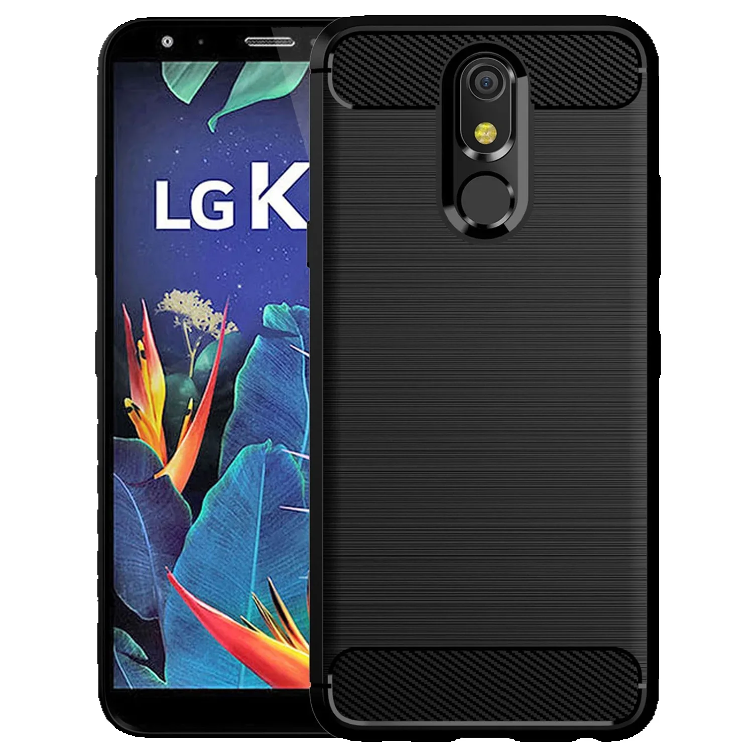 For LG Plus K11+ Alpha 2018 K8X Carbon Fiber Cover For Lg K12+ K10 Power K12 Max Shockproof Case Coque Fundas