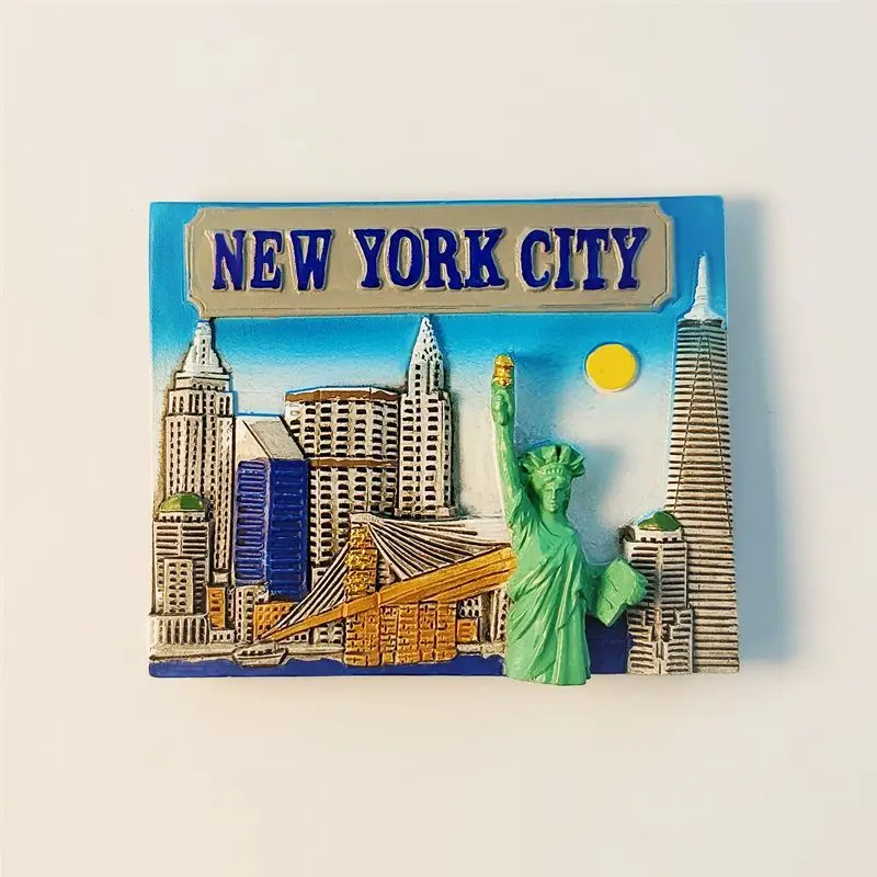 Imán para nevera de la ciudad de Nueva York, pegatina para refrigerador, decoración del hogar, resina, la Muse of Liberty America, regalo de recuerdo de EE. UU.