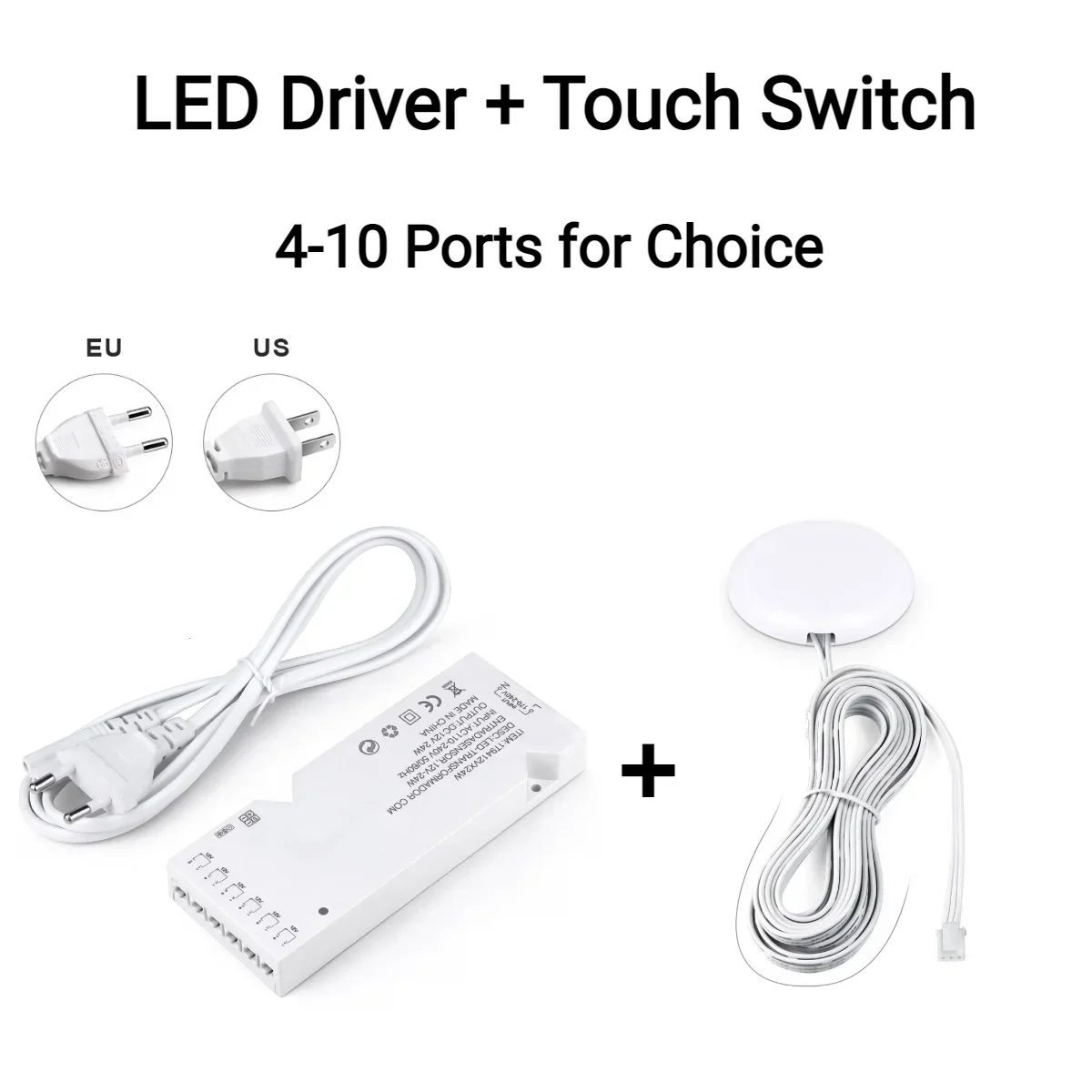 LED Driver Lighting Transformer Power Supply 6-10 Dupont Ports DC12V With Dimmable Touch/ Hand Sweep Motion Sensor Panel Switch
