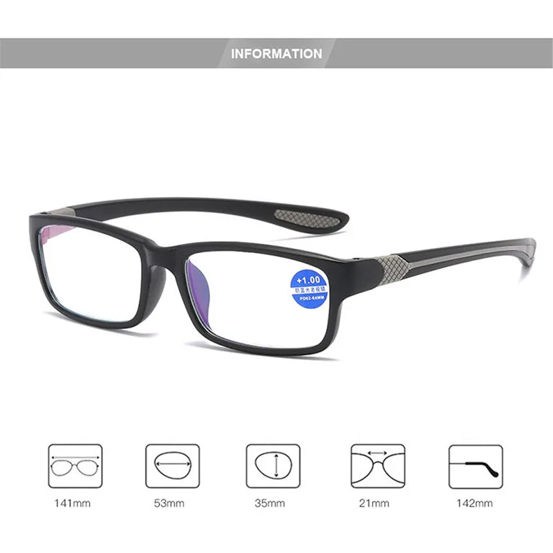 Ahora TR90 Reading Glasses Men Women Blue Light Blocking Presbyopia Eyeglasses Ultralight Hyperopia Eyewear +1.0+1.5+2.0+2.5+3.0