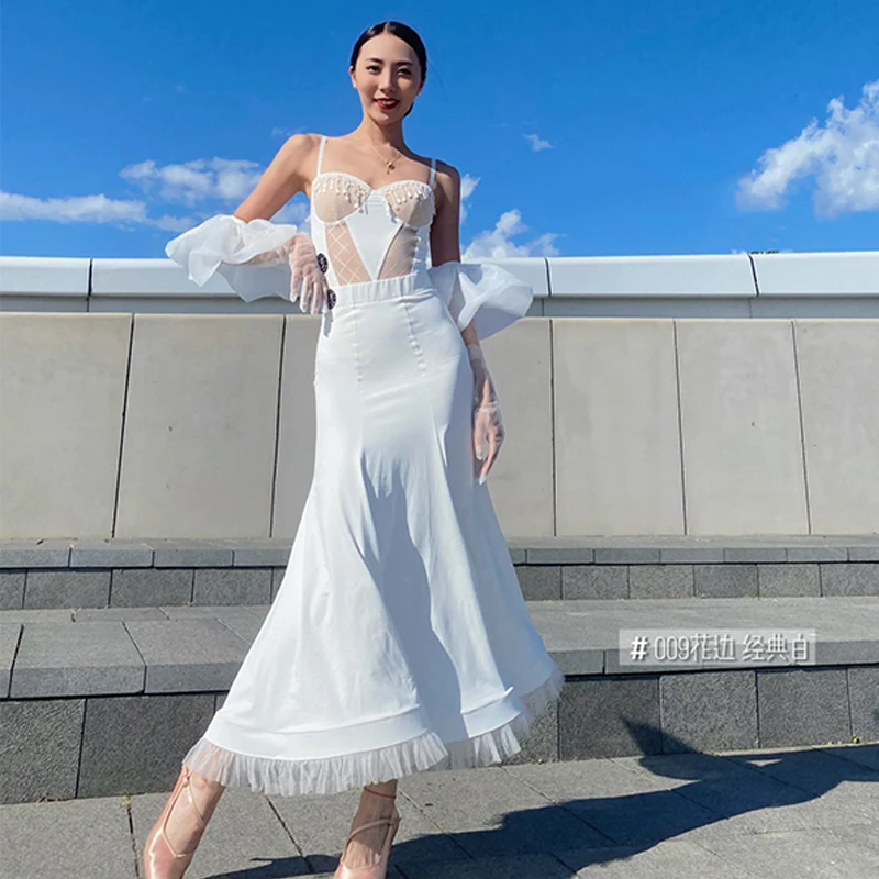 ฤดูร้อนLatin Dance Topsผู้หญิงผู้ใหญ่Suspender Leotards Rumba Latinเต้นรําเสื้อผ้าการฝึกอบรมTopsสวมใส่BL16027