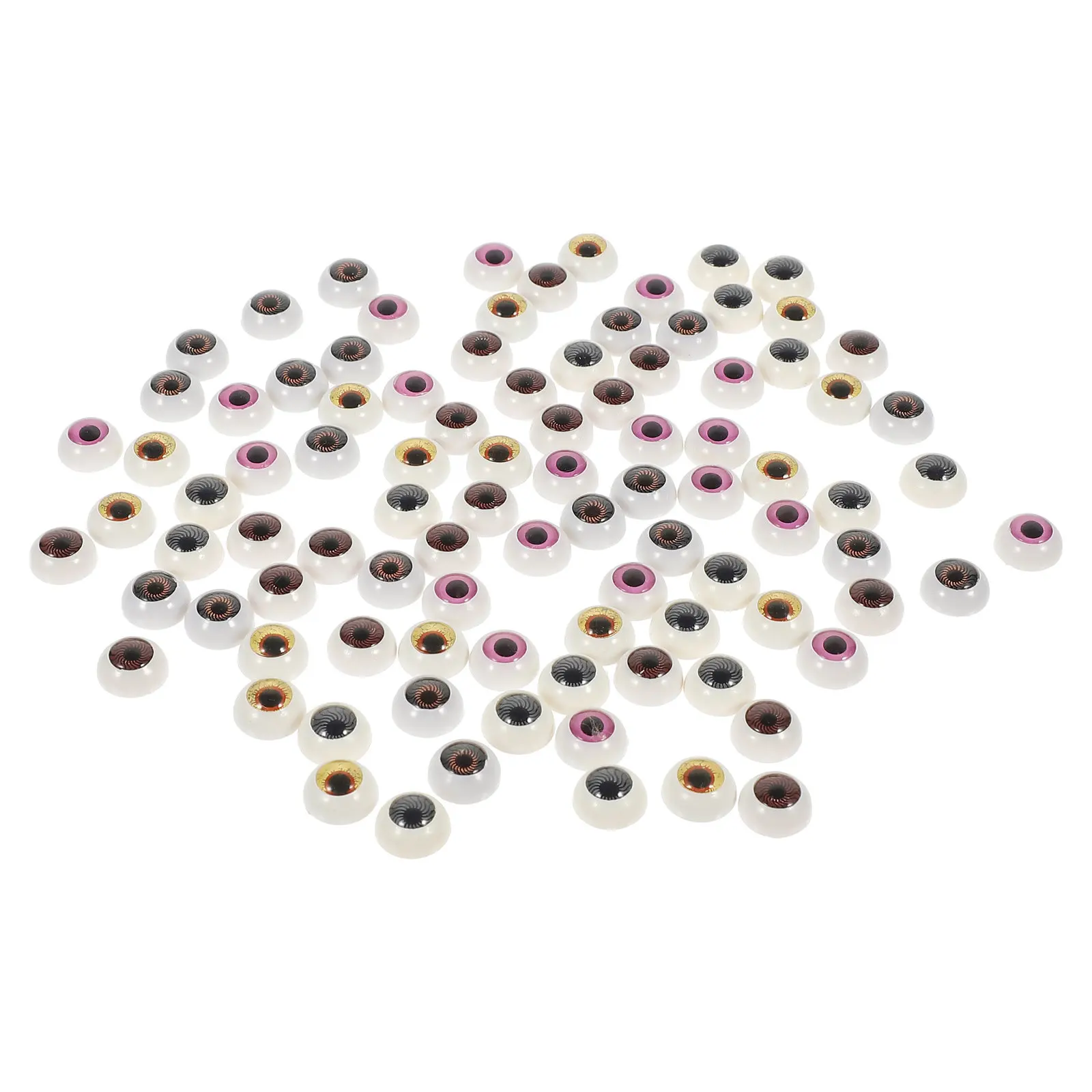 100Pcs Simulated Eyes Crafts Accessories Halloween Acrylic Safety Eyes for DIY Handmade Decorations Dly Woven Toy Materials