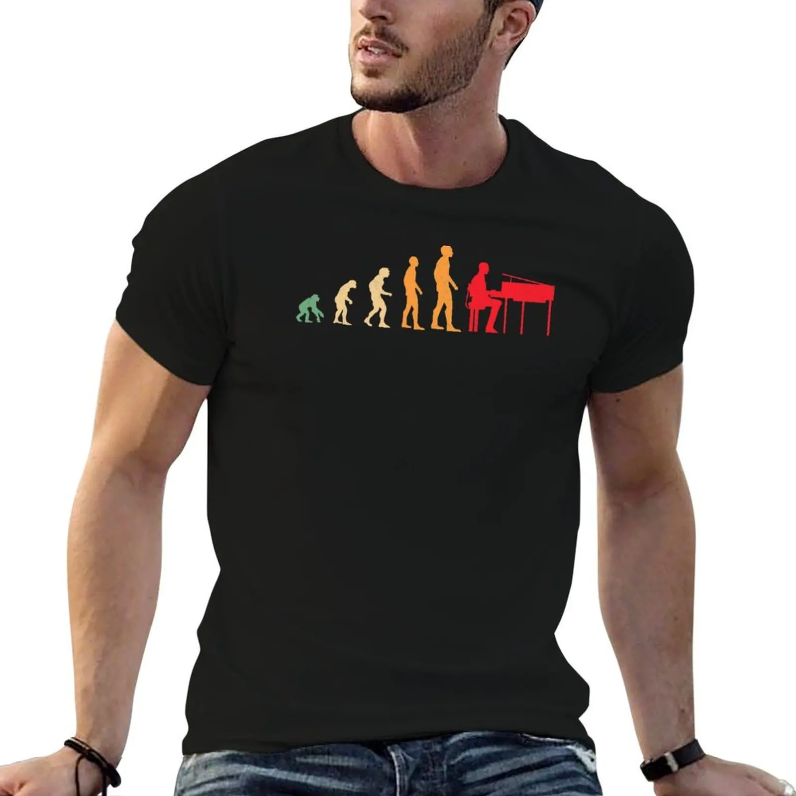 Citation amusante sur le piano - T-shirt sur l'évolution du piano, T-shirt de voyage respirant