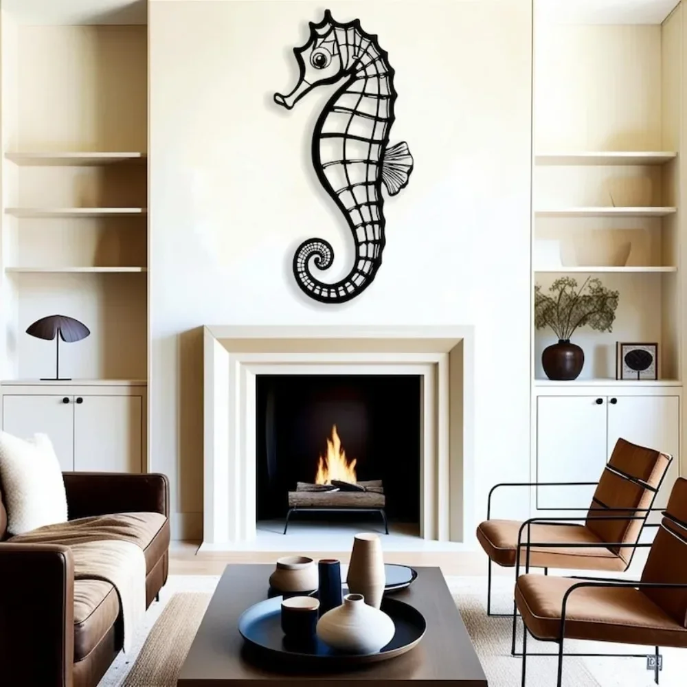 Seahorse Metal Wall Art Large Coastal Decor Outdoor Nautical Wall Art Gifts