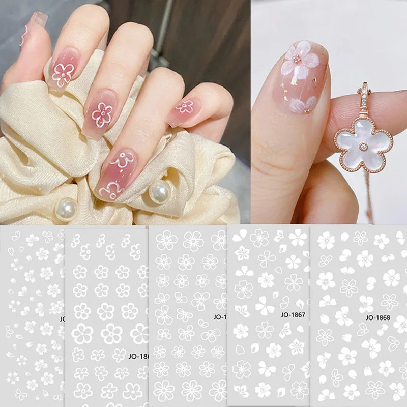 

Spring summer flowers for nail art decoration self adhesive decals DIY manicure accessories nail enhancement STICKER YJ111